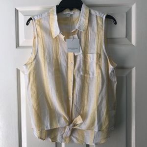 Beach Lunch Lounge Linen Cotton Blouse L NWT